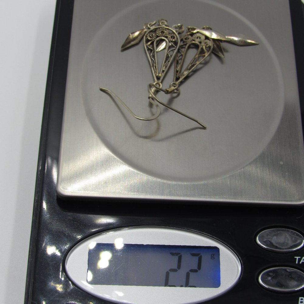 Sterling Rustic Unique Style Dangle Earrings - image 5